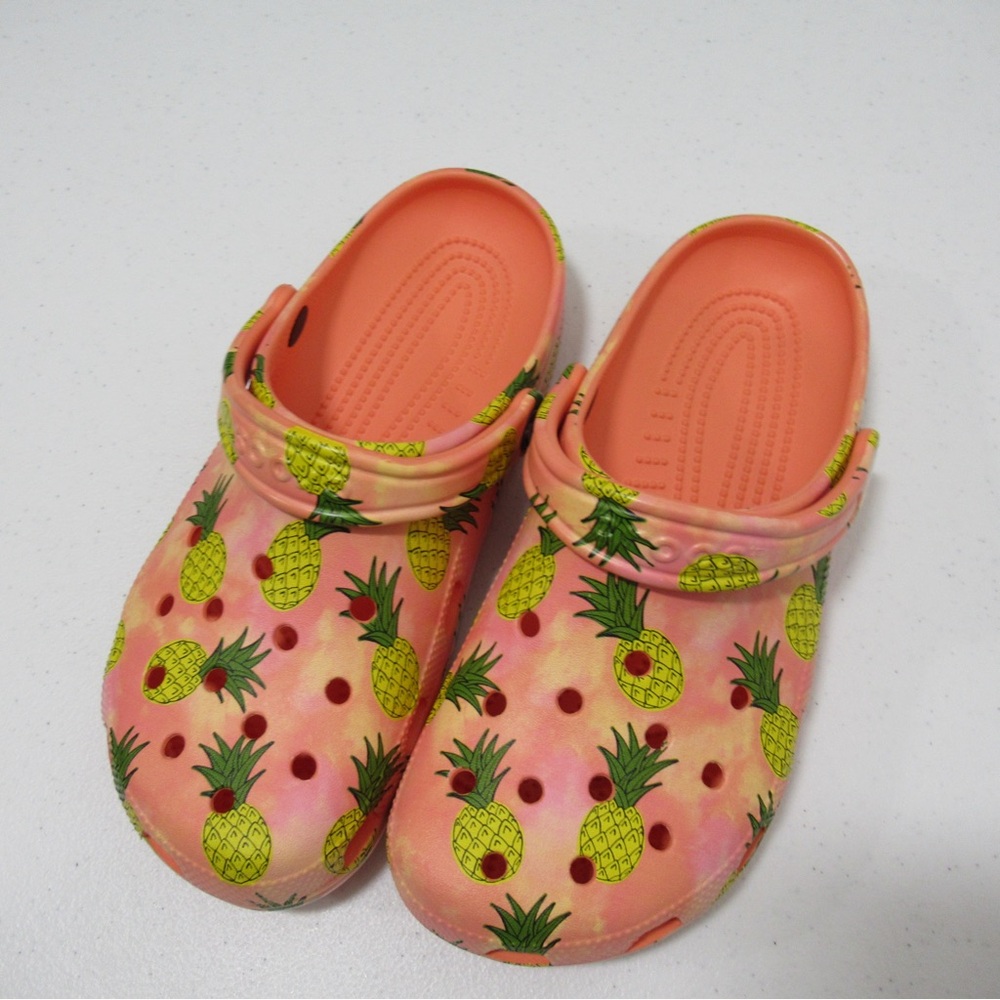 Crocs Tropical Pineapple Pattern Clogs Size 9 - image 2